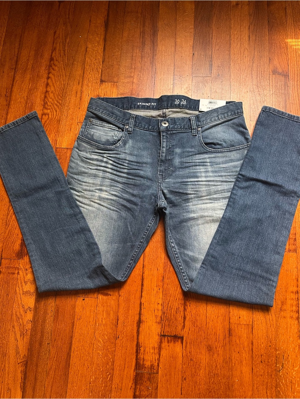 INC Men's 36x34 Skinny Fit Dark Blue Denim Jeans Comfort Stretch